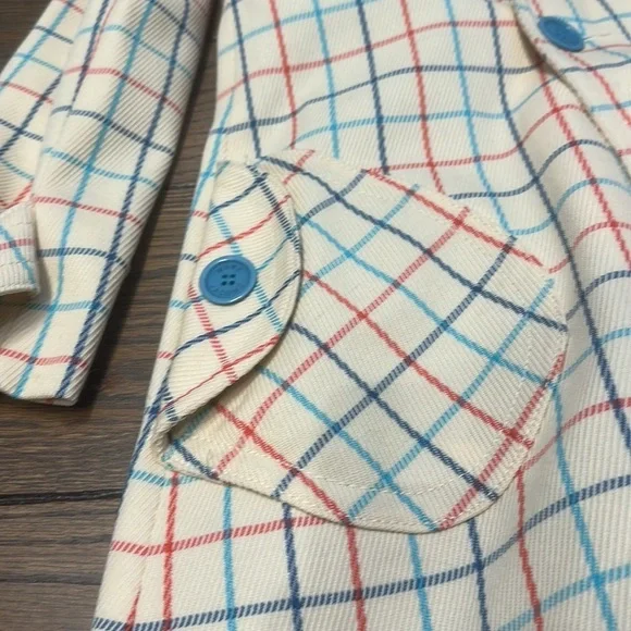 Marc Jacobs Guinevere Windowplane Plaid Wool Trench Coat